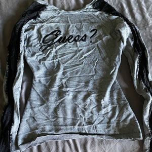 Guess long sleeve shirt with lace detail